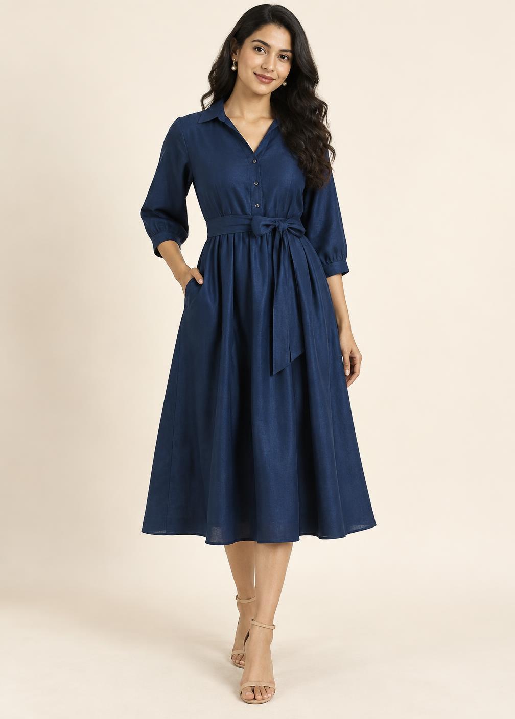 Ira Belted Midi Dress